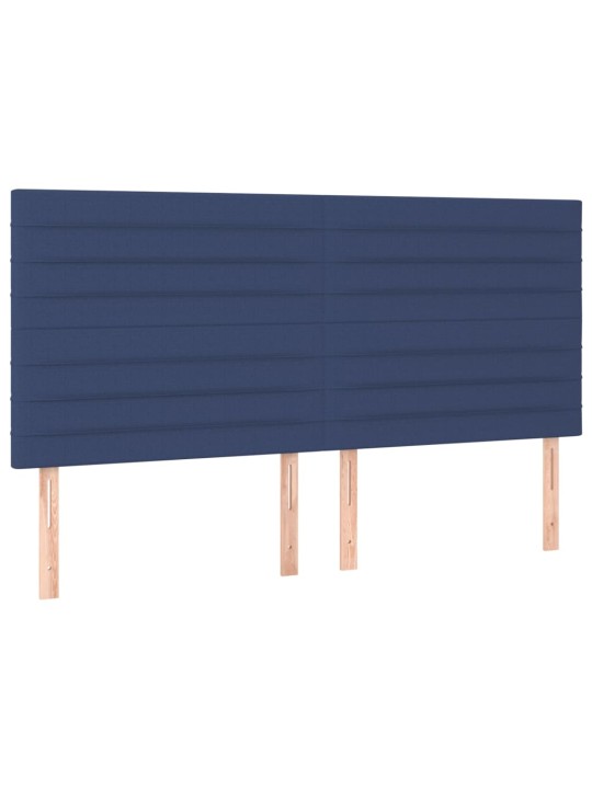 Gultas galvgalis ar led, 200x5x118/128 cm, zils audums