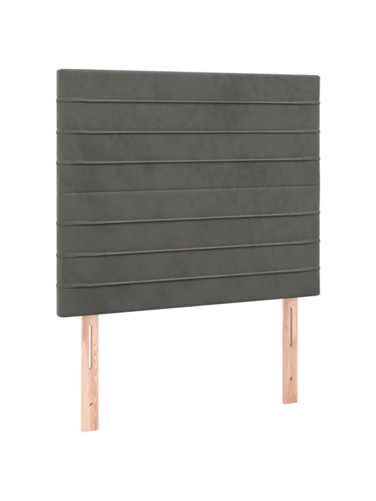 Gultas galvgalis ar led, 83x16x118/128 cm, tumši pelēks samts