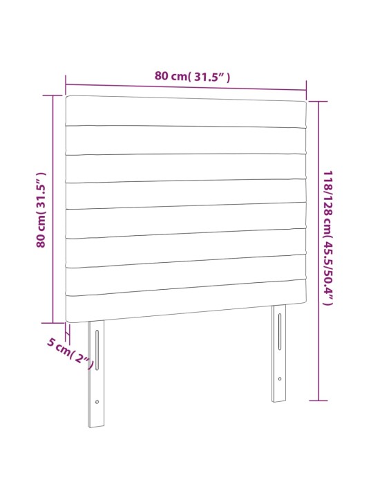 Gultas galvgalis ar led, 83x16x118/128 cm, tumši pelēks samts