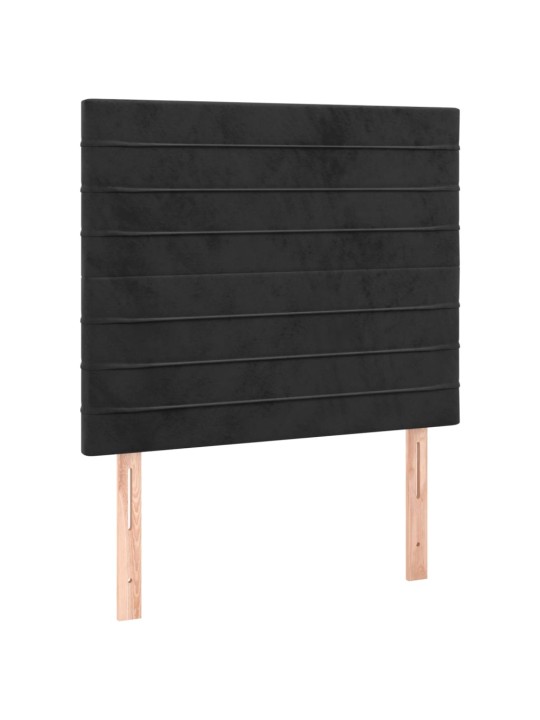 Gultas galvgalis ar led, 80x5x118/128 cm, melns samts