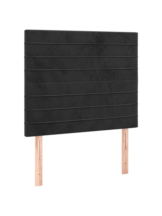 Gultas galvgalis ar led, 90x5x118/128 cm, melns samts