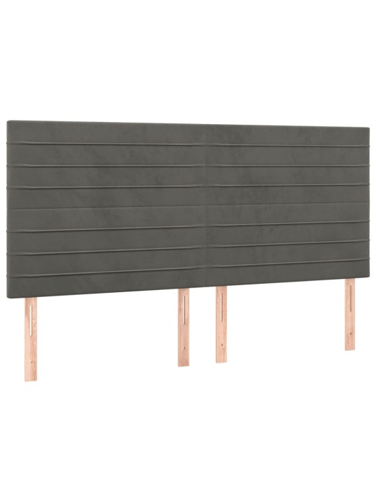 Gultas galvgalis ar LED, 180x5x118/128 cm, tumši pelēks samts