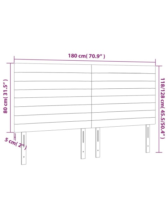 Gultas galvgalis ar LED, 180x5x118/128 cm, tumši zaļš samts