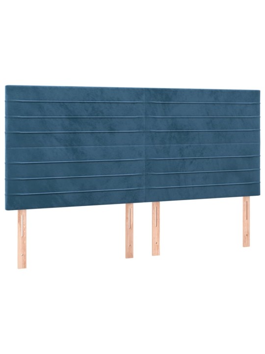 Gultas galvgalis ar LED, 180x5x118/128 cm, tumši zils samts