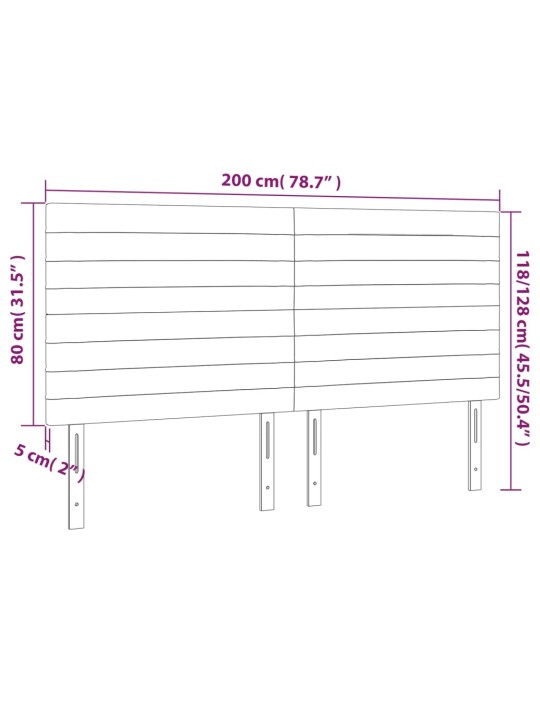 Gultas galvgalis ar led, 200x5x118/128 cm, tumši zaļš samts