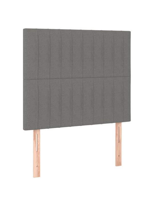 Gultas galvgalis ar led, 90x5x118/128 cm, tumši pelēks audums