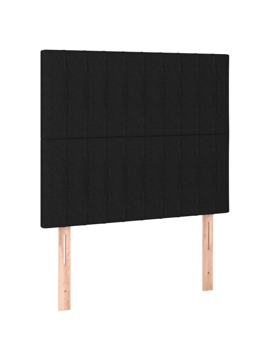 Gultas galvgalis ar led, 90x5x118/128 cm, melns audums