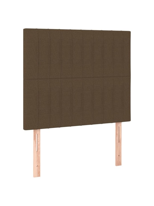 Gultas galvgalis ar led, 90x5x118/128 cm, tumši brūns audums