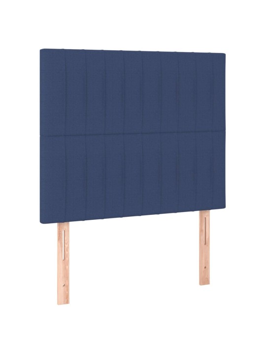 Gultas galvgalis ar led, 90x5x118/128 cm, zils audums