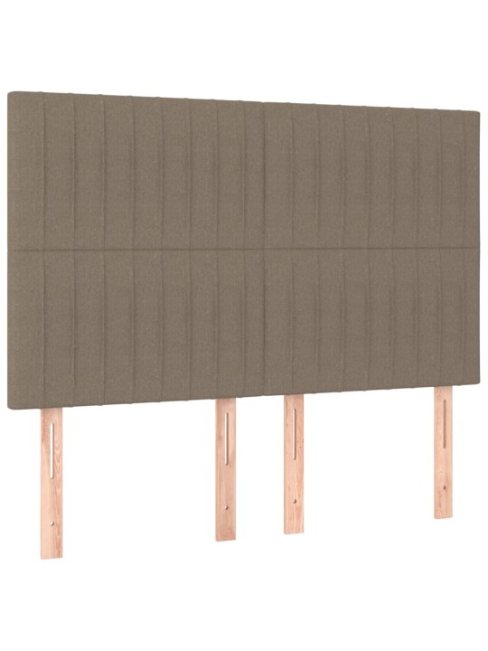 Gultas galvgalis ar led, 144x5x118/128 cm, pelēkbrūns audums