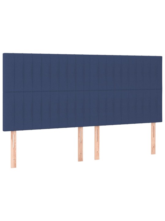 Gultas galvgalis ar LED, 180x5x118/128 cm, zils audums