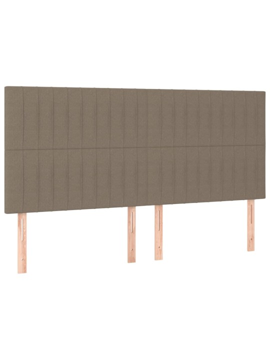 Gultas galvgalis ar led, 200x5x118/128 cm, pelēkbrūns audums