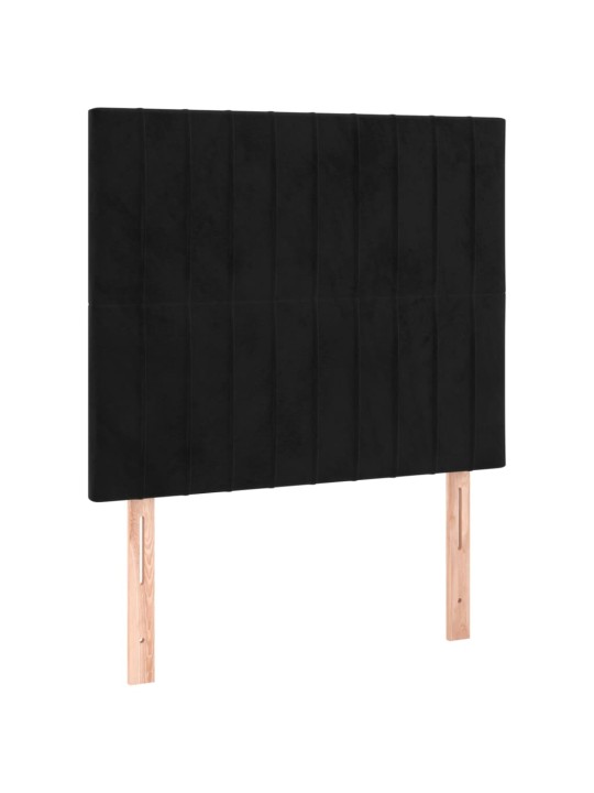 Gultas galvgalis ar led, 80x5x118/128 cm, melns samts