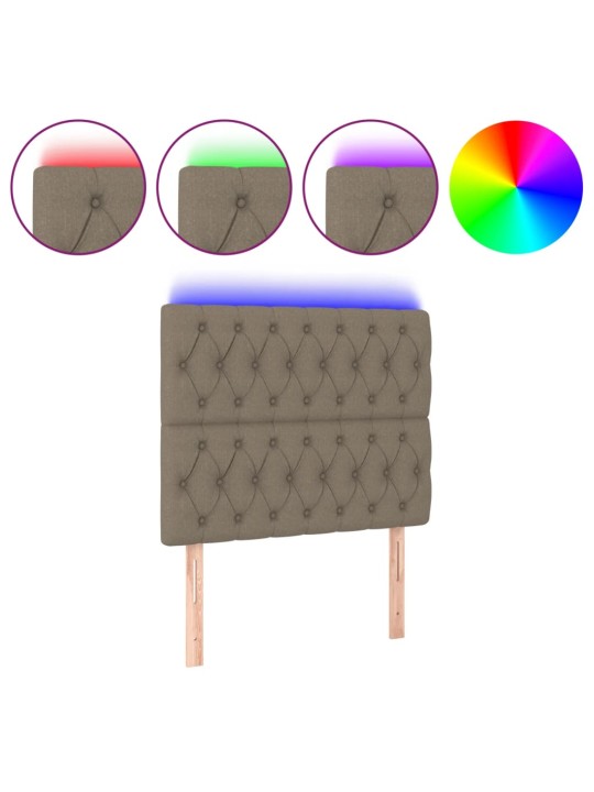 Gultas galvgalis ar led, 90x7x118/128 cm, pelēkbrūns audums