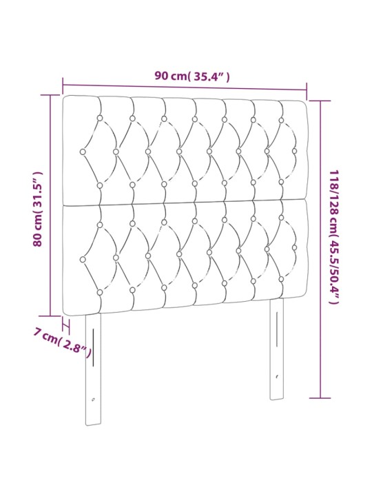 Gultas galvgalis ar led, 90x7x118/128 cm, pelēkbrūns audums