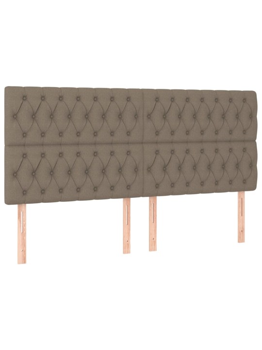 Gultas galvgalis ar LED, 180x7x118/128 cm, pelēkbrūns audums