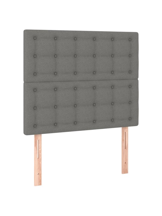 Gultas galvgalis ar led, 90x5x118/128 cm, tumši pelēks audums