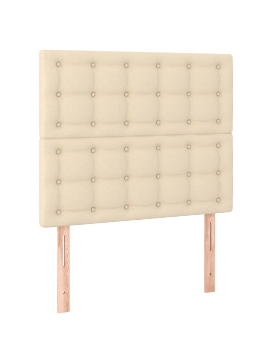 Gultas galvgalis ar led, 90x5x118/128 cm, krēmkrāsas audums