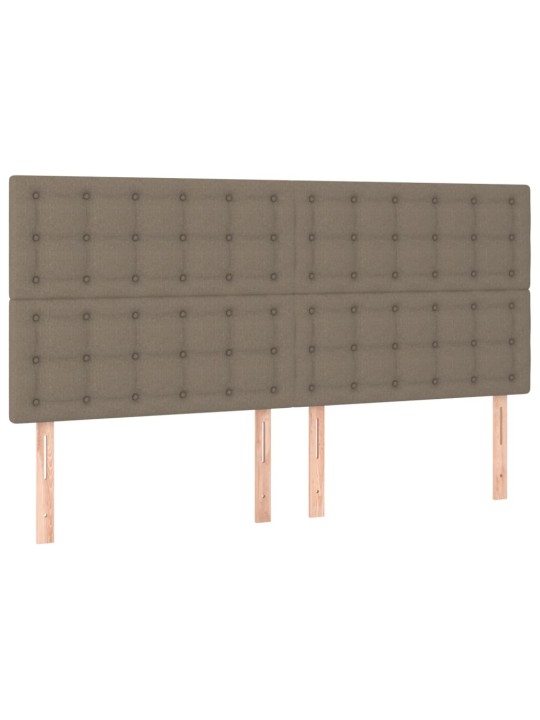 Gultas galvgalis ar LED, 180x5x118/128 cm, pelēkbrūns audums