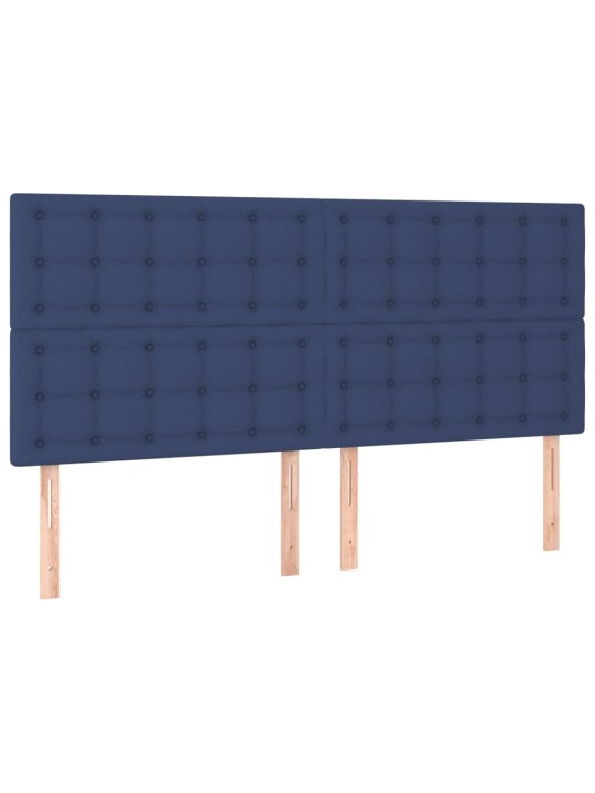 Gultas galvgalis ar LED, 180x5x118/128 cm, zils audums
