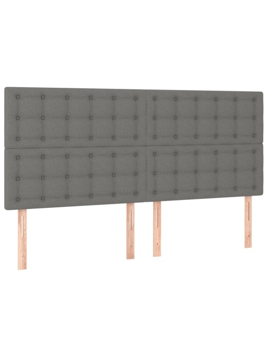 Gultas galvgalis ar led, 200x5x118/128 cm, tumši pelēks audums