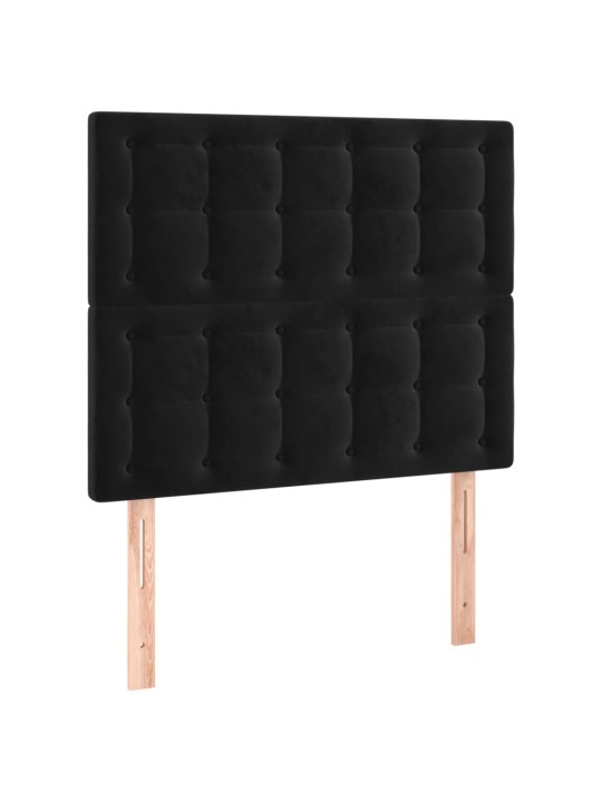 Gultas galvgalis ar led, 90x5x118/128 cm, melns samts