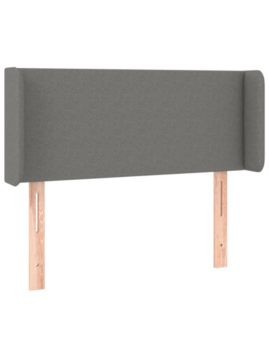 Gultas galvgalis ar led, 93x16x78/88 cm, tumši pelēks audums