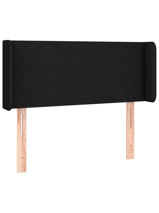 Gultas galvgalis ar led, 93x16x78/88 cm, melns audums