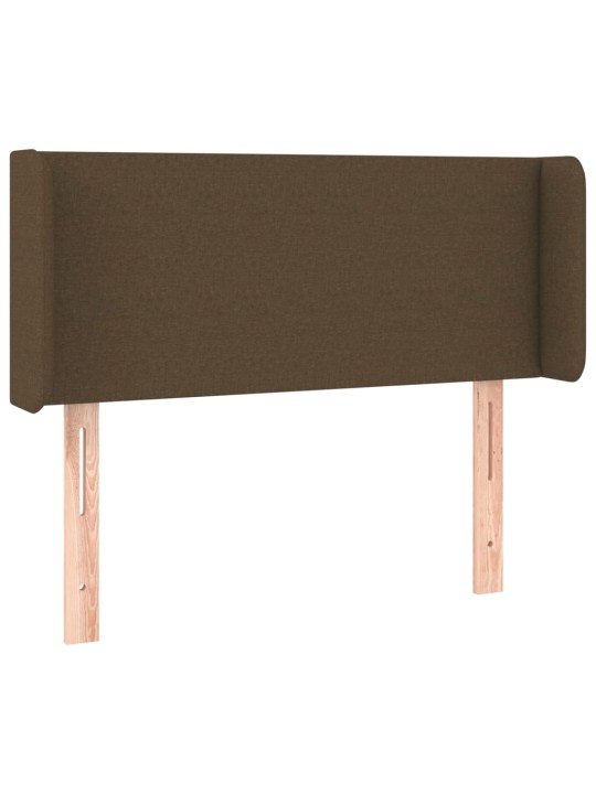 Gultas galvgalis ar led, 93x16x78/88 cm, tumši brūns audums