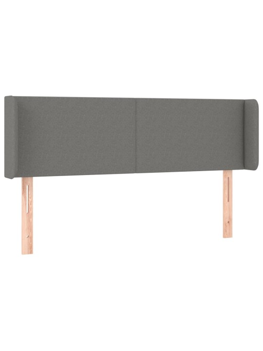 Gultas galvgalis ar LED, 147x16x78/88 cm, tumši pelēks audums