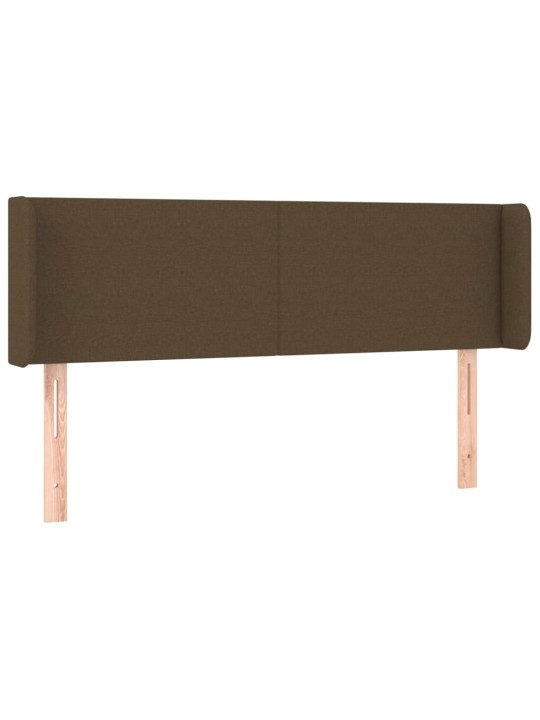 Gultas galvgalis ar led, 147x16x78/88 cm, tumši brūns audums