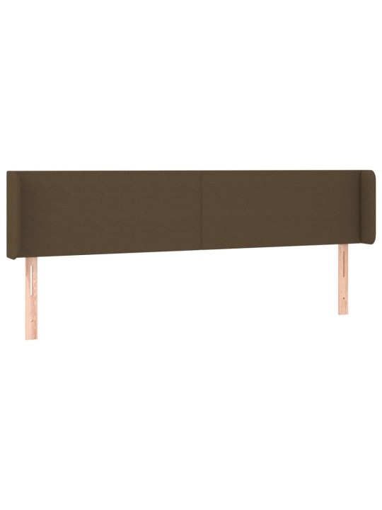 Gultas galvgalis ar LED, 163x16x78/88 cm, tumši brūns audums