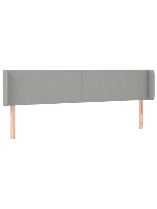 Gultas galvgalis ar LED, 183x16x78/88 cm, gaiši pelēks audums