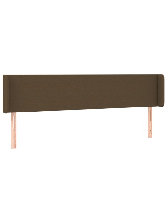 Gultas galvgalis ar led, 183x16x78/88 cm, tumši brūns audums