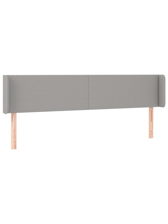 Gultas galvgalis ar led, 203x16x78/88 cm, gaiši pelēks audums
