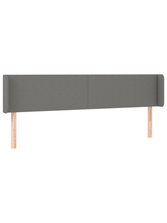 Gultas galvgalis ar led, 203x16x78/88 cm, tumši pelēks audums
