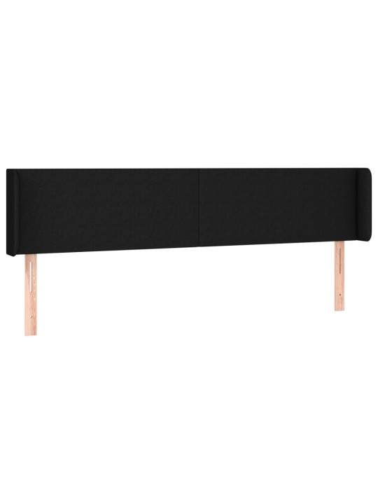 Gultas galvgalis ar led, 203x16x78/88 cm, melns audums