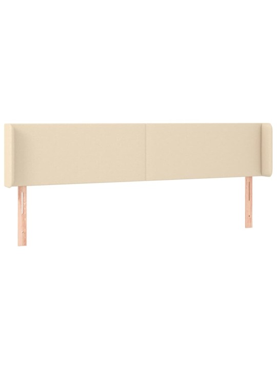 Gultas galvgalis ar led, 203x16x78/88 cm, krēmkrāsas audums
