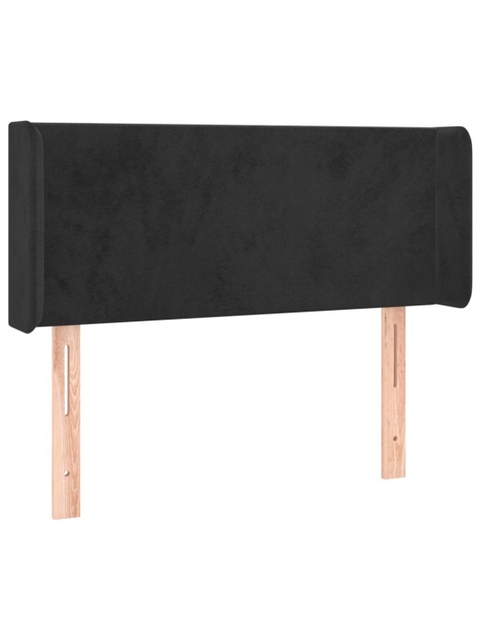 Gultas galvgalis ar led, 93x16x78/88 cm, melns samts