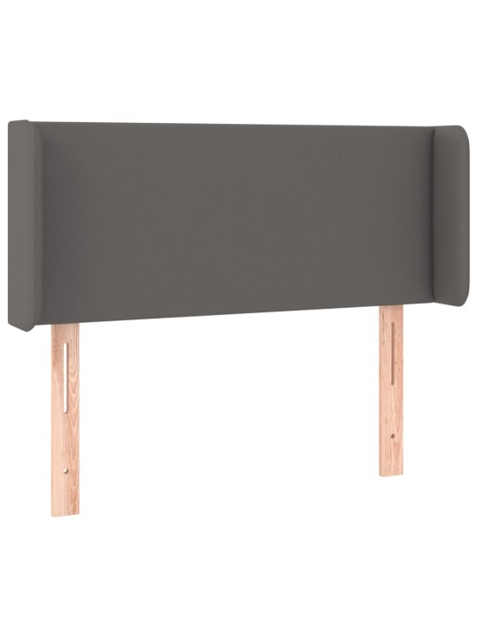 Gultas galvgalis ar led, 93x16x78/88 cm, pelēka mākslīgā āda