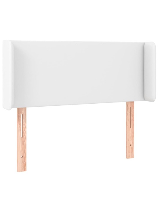 Gultas galvgalis ar LED, 103x16x78/88 cm, balta mākslīgā āda