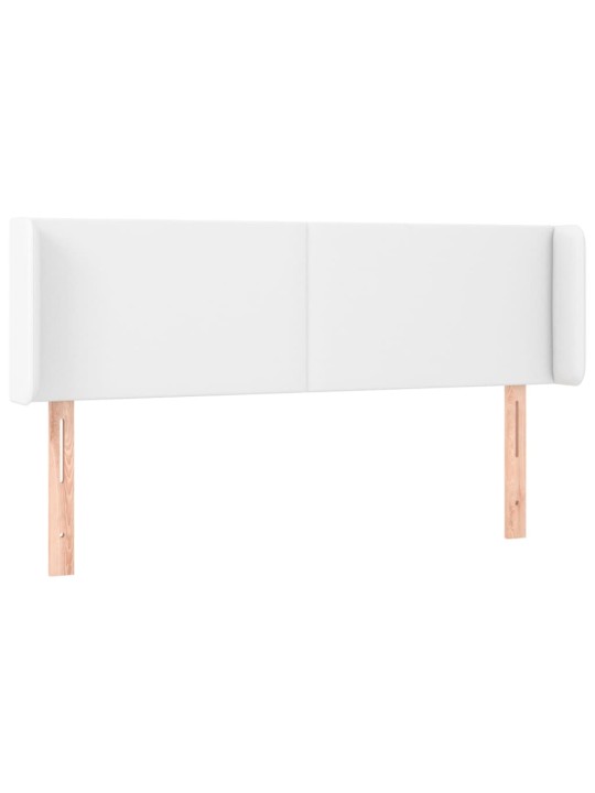 Gultas galvgalis ar LED, 147x16x78/88 cm, balta mākslīgā āda