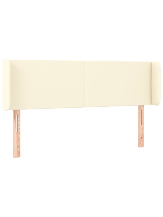 Gultas galvgalis ar led, 147x16x78/88 cm, krēmkrāsas