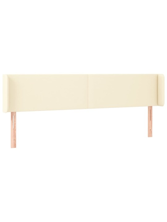 Gultas galvgalis ar led, 163x16x78/88 cm, krēmkrāsas