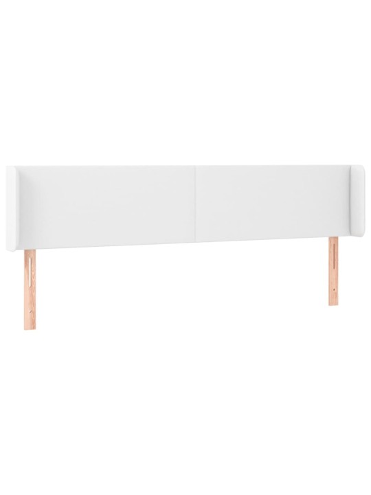Gultas galvgalis ar led, 203x16x78/88 cm, balta mākslīgā āda