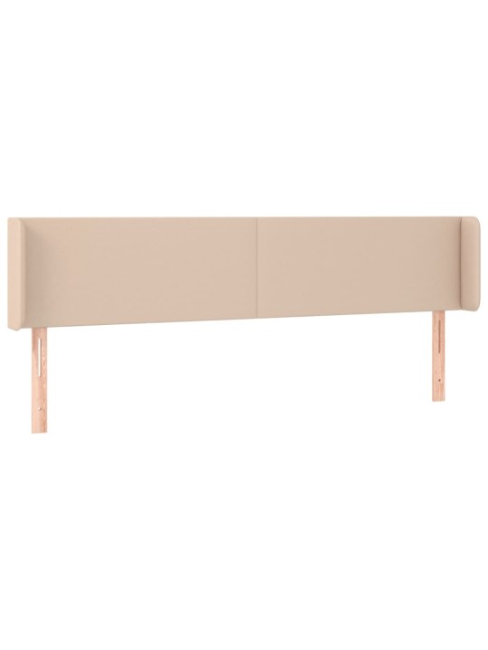 Gultas galvgalis ar led, 203x16x78/88 cm, kapučīno mākslīgā āda