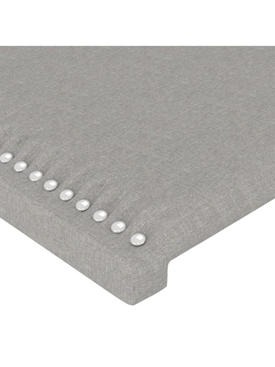 Gultas galvgalis ar led, 93x16x78/88 cm, gaiši pelēks audums