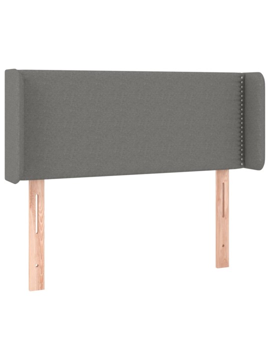 Gultas galvgalis ar led, 93x16x78/88 cm, tumši pelēks audums