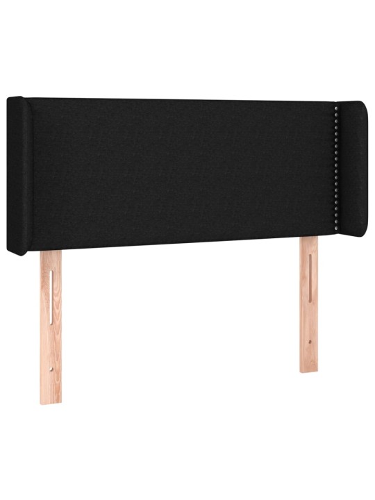 Gultas galvgalis ar led, 93x16x78/88 cm, melns audums