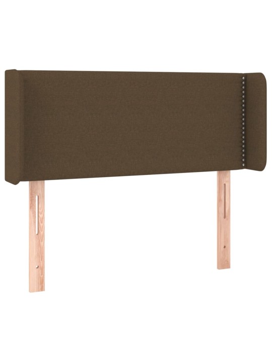 Gultas galvgalis ar led, 93x16x78/88 cm, tumši brūns audums